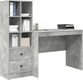 vidaXL Γραφείο με συρτάρι 2 pcs Σκυρόδεμα Γκρι