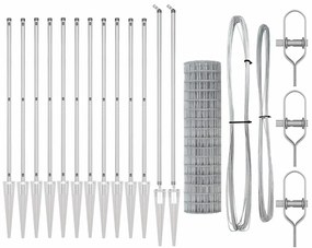 vidaXL Τεντώτο με στήριγμα Ασημί 1,2 x 25 m Ατσάλι