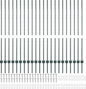 vidaXL Στύλος Περιφράξεων 22 pcs Πράσινο 180 cm Ατσάλι