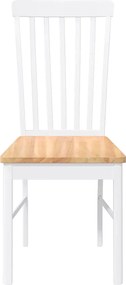 vidaXL Καρέκλες τραπεζαρίας 2 τεμάχια Λευκό μασίφ ξύλο καουτσούκ