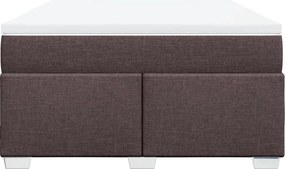 vidaXL Κρεβάτι Boxspring με Στρώμα Σκούρο Καφέ 160x200 εκ Υφασμάτινο