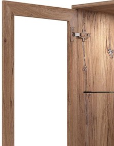 Βιτρίνα Corsica 2K VS1 Flagstaff Oak - Μαύρο 84,5x35x153 εκ. 84.5x35x153 εκ.