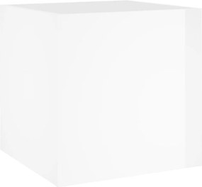 vidaXL Ζαρντινιέρα Γυαλιστερή Λευκή 40x40x40 εκ. Επεξεργασμένο Ξύλο
