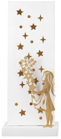 Ανάγλυφο Σταντ (LED) Ορθογώνιο &#039;Sternenmadchen&#039; Αστρικό Μοτίβο MDF Λευκό 7x10x24cm