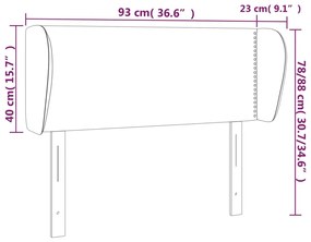 Κεφαλάρι με Πτερύγια Σκούρο Γκρι 93x23x78/88 εκ. Βελούδινο 3117041