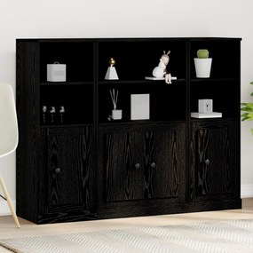 vidaXL Υψηλός ντουλάπι Μαύρη Δρυς 132x35,5x103,5 εκ Επεξεργασμένο Ξύλο