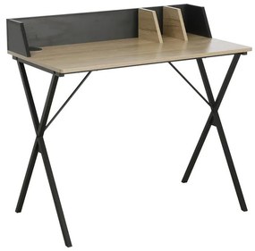 Zervan melamine work desk in natural-black shade 90x50x85cm 90x50x85 εκ.