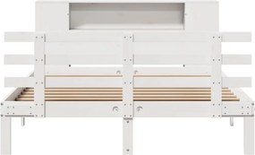 vidaXL Κρεβάτι Βιβλιοθήκη Χωρίς Στρώμα 140x200 εκ Μασίφ Ξύλο Πεύκο
