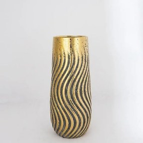 Βάζο Κεραμικό 752-20130 14.5x4.5x35cm Brown-Gold Estheti Home Κεραμικό