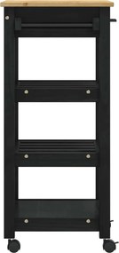 vidaXL Καρότσι Κουζίνας MONZA Μαύρο 48 x 40 x 88,5 εκ.