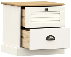 vidaXL Κομοδίνο VIGO Λευκό 42 x 35 x 42 εκ. από Μασίφ Ξύλο Πεύκου