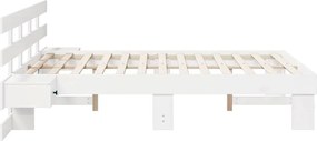 vidaXL Σκελετός Κρεβατιού Λευκό 140 x 190 cm Στερεά ξυλεία πεύκου