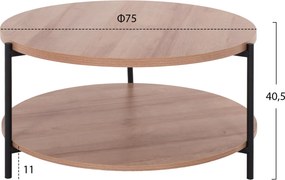 ΤΡΑΠΕΖΙ ΣΑΛΟΝΙΟΥ MATTEO 2 ΕΠΙΠΕΔΩΝ ΣΤΡΟΓΓΥΛΟ HM8753.11 Φ75x40,5Yεκ