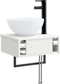 vidaXL Νιπτήρας Τοίχου Λευκό 40 x 35 x 39 εκ. Επεξεργασμένο Ξύλο