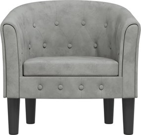 vidaXL Πολυθρόνα Μπάρελ Ανοιχτό Γκρι Βελούδινη