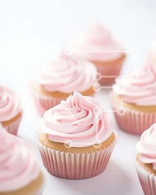 Intra Συλλεκτικό Ξύλινο Παζλ Plywood  4mm - Στοίβα cupcakes με ροζ γλάσο Σε Ξύλινο Κουτί - Διαστάσεις: 10x10 cm – 25 κομμάτια