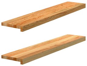 vidaXL Περβάζια παραθύρων 2 τεμ. Αν. Καφέ 100x20x2εκ. Μασίφ Ξύλο Δρυός