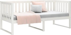 vidaXL Κρεβάτι ημέρας χωρίς στρώμα Λευκό 100x200 cm Στερεό ξύλο πεύκο