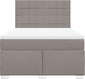 vidaXL Κρεβάτι Boxspring με Στρώμα Taupe 160x200 εκ. Υφασμάτινο