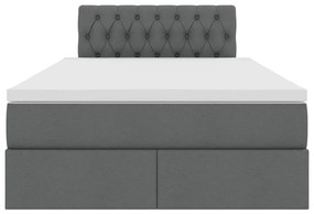 vidaXL Κρεβάτι με αποθηκευτικό χώρο και στρώμα με στρώμα Σκούρο Γκρι