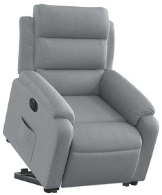 vidaXL Πολυθρόνα Ηλεκ. Ανακλινόμενη Ανύψωση Αν. Γκρι Υφασμάτινη