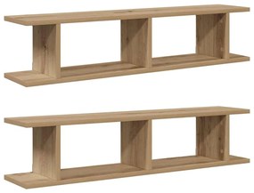 vidaXL Ράφια Τοίχου Κύβοι 2 τεμ. Αρτισιανή Δρυς 90x18x20 εκ Επεξ. Ξύλο