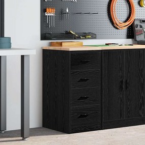 VidaXL ντουλάπι αποθήκευσης γκαράζ μαύρο 40x51x85 εκ μασίφ ξύλο πεύκο