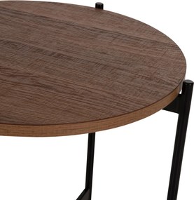 ΒΟΗΘΗΤΙΚΟ ΤΡΑΠΕΖΙ HM9589.04 MDF ΚΑΡΥΔΙ-ΜΑΥΡΗ ΜΕΤΑΛΛΙΚΗ ΒΑΣΗ Φ50x55Υεκ.