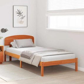 vidaXL Σκελετός Κρεβατιού Καφέ 90 x 190 cm Μασίφ ξύλο πεύκου