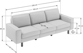 3-Seat Sofa Sparrow Extra 3 - Ocean Blue, Walnut Ocean Blue
Walnut