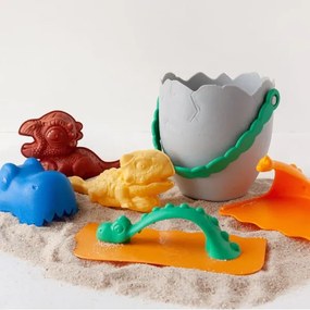 Σετ Κουβαδάκια Παραλίας Kiokids Jurasic Γκρι 6τμχ. 18+M