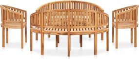 VidaXL Σετ Σαλονιού Κήπου 5 τεμ. από Ξύλο Teak
