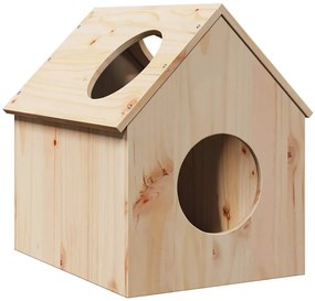 vidaXL Σπίτι για γάτες 41x50x50 cm από μασίφ ξύλο πεύκο