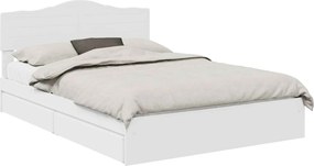 vidaXL Κρεβάτι Αποθήκης Λευκό 140 x 200 cm Επεξεργασμένο Ξύλο