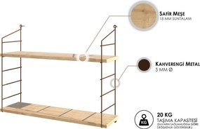 Wall Shelf Armoni 2'li - Oak Oak
