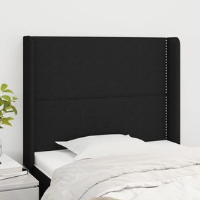 Κεφαλάρι με Πτερύγια Μαύρο 93x16x118/128 εκ. Υφασμάτινο 3119424
