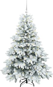 vidaXL Τεχνητό Χριστουγεννιάτικο Δέντρο Λευκό 150 cm ΠΕ και PVC