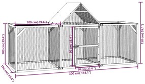 vidaXL Κοτέτσι 300x100x150 εκ. από Μασίφ Εμποτισμένο Ξύλο Πεύκου