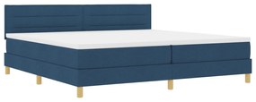 vidaXL Κρεβάτι με Στρώμα Μπλε 200x200 εκ. Ύφασμα
