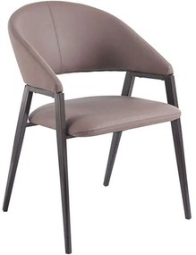 Πολυθρόνα Deli ΕΜ175,3 52x62x83cm Cappuccino-Black Metal, Technoderma