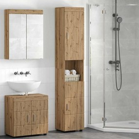vidaXL Ντουλάπι Μπάνιου με πόρτα TULUM artisan δρυς 37 x 31.5 x 203 εκ