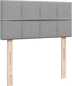 vidaXL Κρεβάτι Boxspring με Στρώμα Ανοιχτό Γκρι 100x200 εκ. Υφασμάτινο