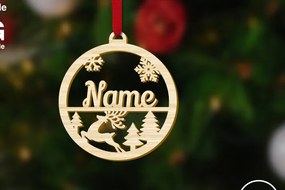 Intra απο ξύλο plywood Χρώμα wenge 3mm-4mm πάχος - Προσαρμοσμένο Χριστουγεννιάτικο Deocr με Joyful Deer Δίασταση 1x4 cm INTRAFABR-114633158