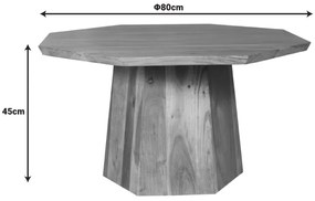Τραπέζι σαλονιού Octagon pakoworld ξύλο acacia σε φυσική απόχρωση Φ80x45εκ