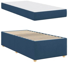 vidaXL Σκελετός Κρεβατιού με στρώμα Μπλε 80 x 200 cm ύφασμα