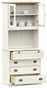 vidaXL Βιτρίνα VIGO Λευκή 80 x 40 x 176 εκ. από Μασίφ Ξύλο Πεύκου
