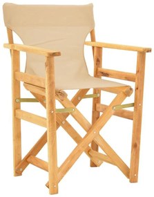 Καρέκλα-πολυθρόνα σκηνοθέτη Kompa μασίφ ξύλο οξιάς φυσικό-πανί Nexus μπεζ 56.5x54x88 εκ.