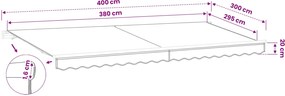VidaXL Ανταλλακτικό Ύφασμα Τέντας Κίτρινο και Λευκό 400x300 εκ. Πολυεστέρας