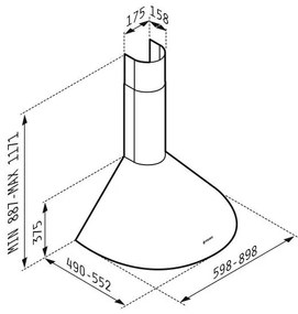 Απορροφητήρας Καμινάδα Στρόγγυλη Pyramis 90 εκ.