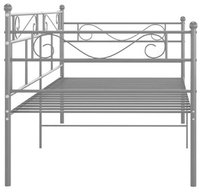 vidaXL Πλαίσιο για Καναπέ - Κρεβάτι Γκρι 90 x 200 εκ. Μεταλλικό